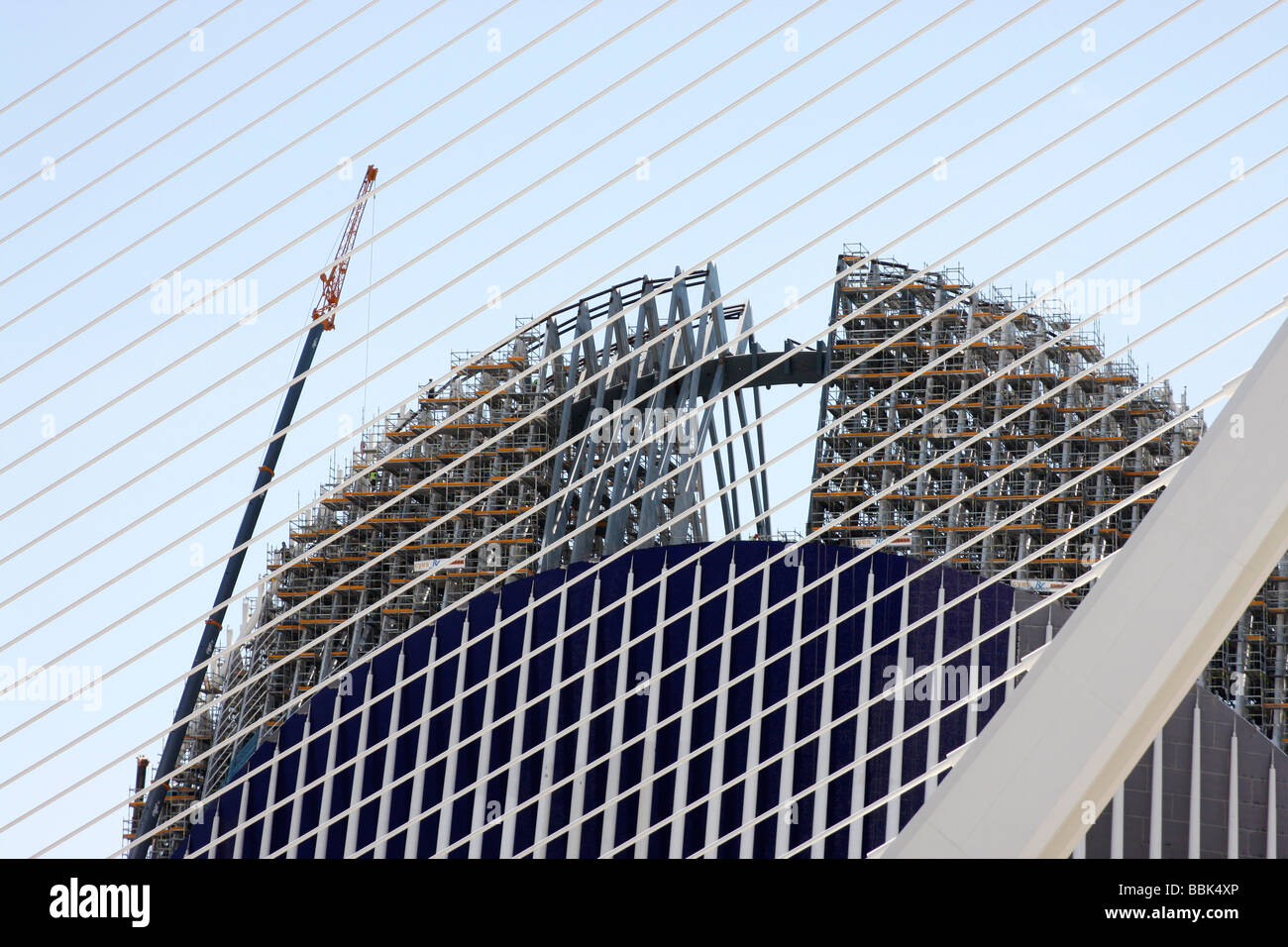 Progettato da Santiago Calatrava Valencia, la Città delle Arti e delle Scienze è una straordinaria collezione di architettura moderna . Foto Stock