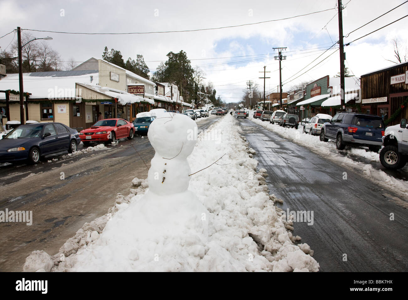 In inverno la neve in Julian California Foto Stock