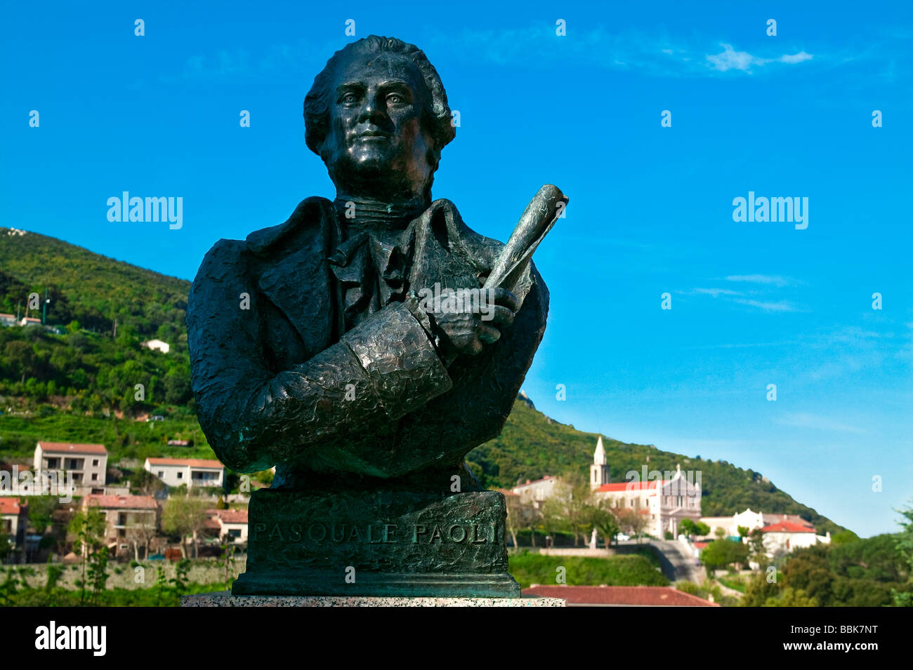 Statua di PASQUALE PAOLI, Sartène, Corsica, Francia Foto Stock