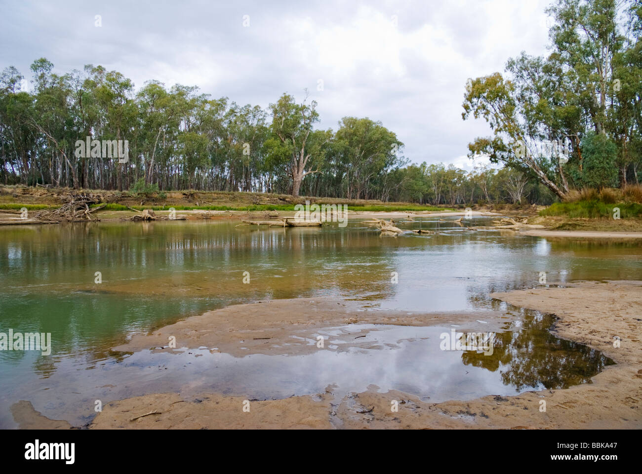 Livello basso di acqua in Australia è Murray River Foto Stock