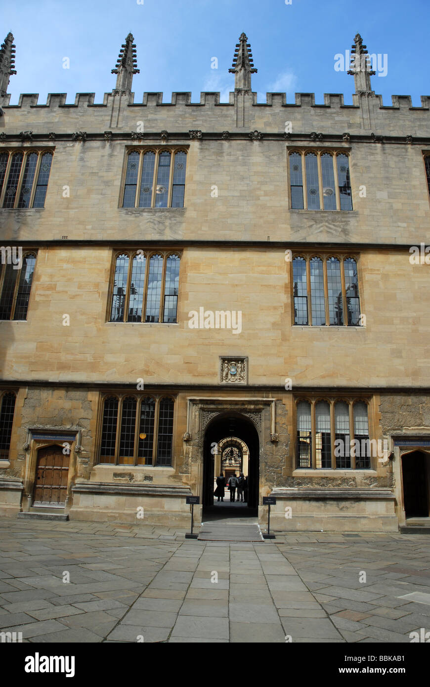 La Libreria di Bodleian, Università di Oxford, Oxofordshire, Inghilterra Foto Stock