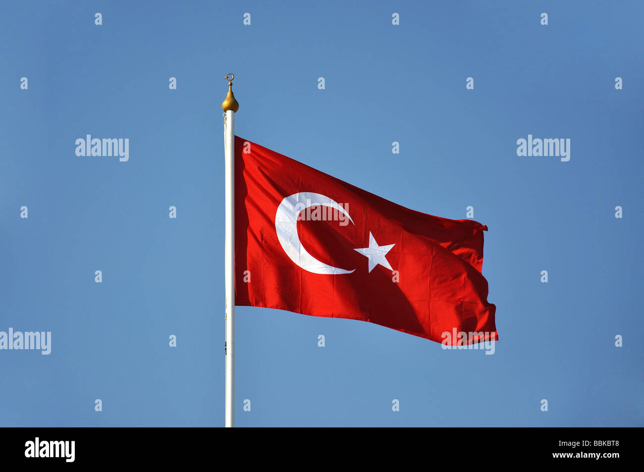 Bandiera turca, Marmaris, Datca Peninsula, Mulga, Turchia Foto Stock