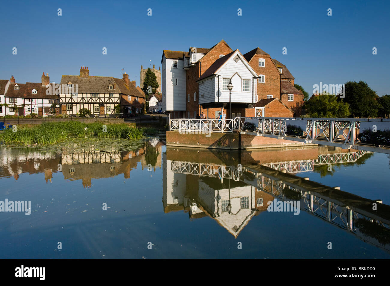 Mill Bank, Tewkesbury e il fiume Severn, Gloucestershire, Regno Unito Foto Stock