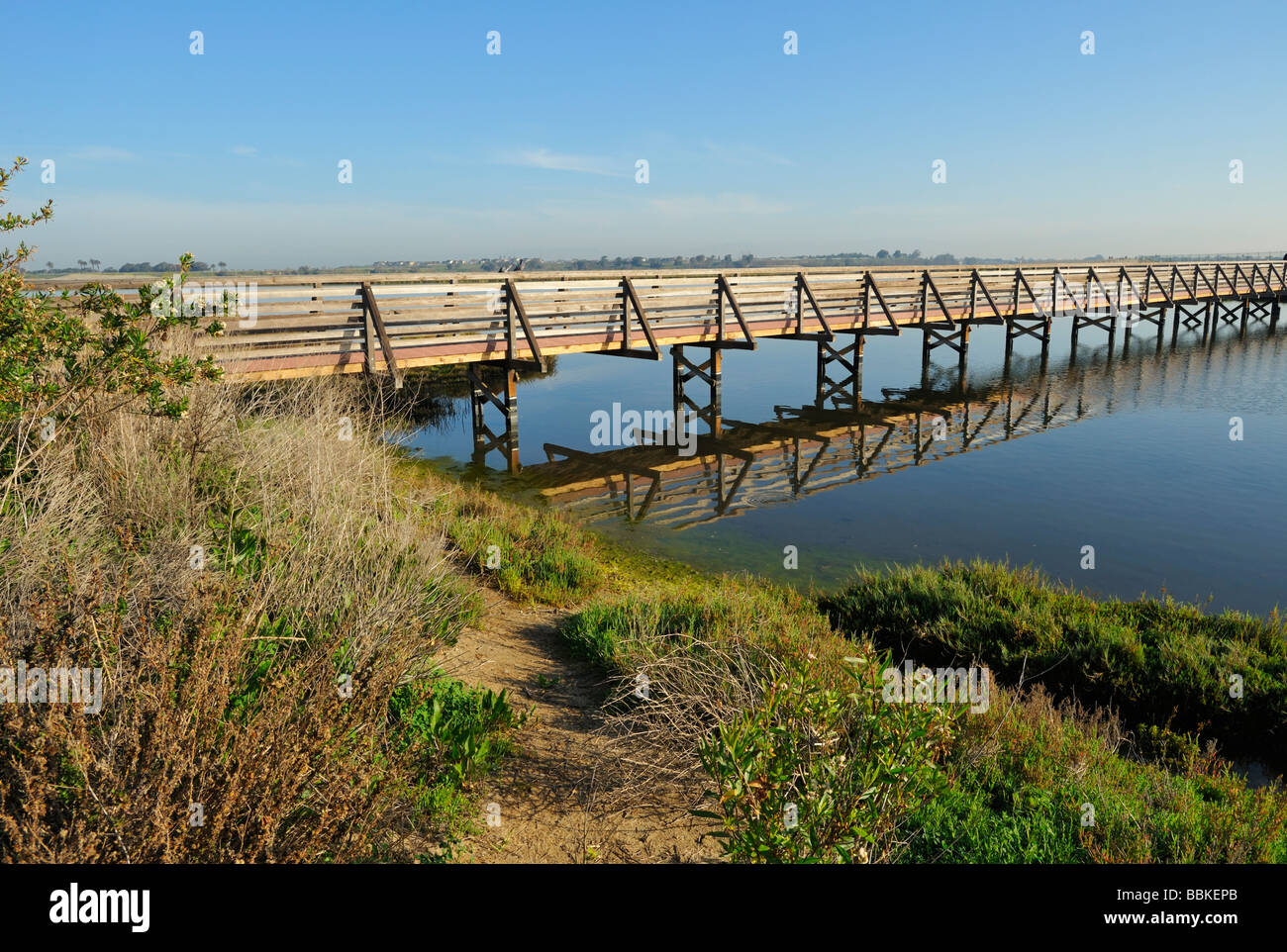 La Bolsa Chica Ecological Reserve - una zona di conservazione marina statale (SMCA), Huntington Beach CA Foto Stock
