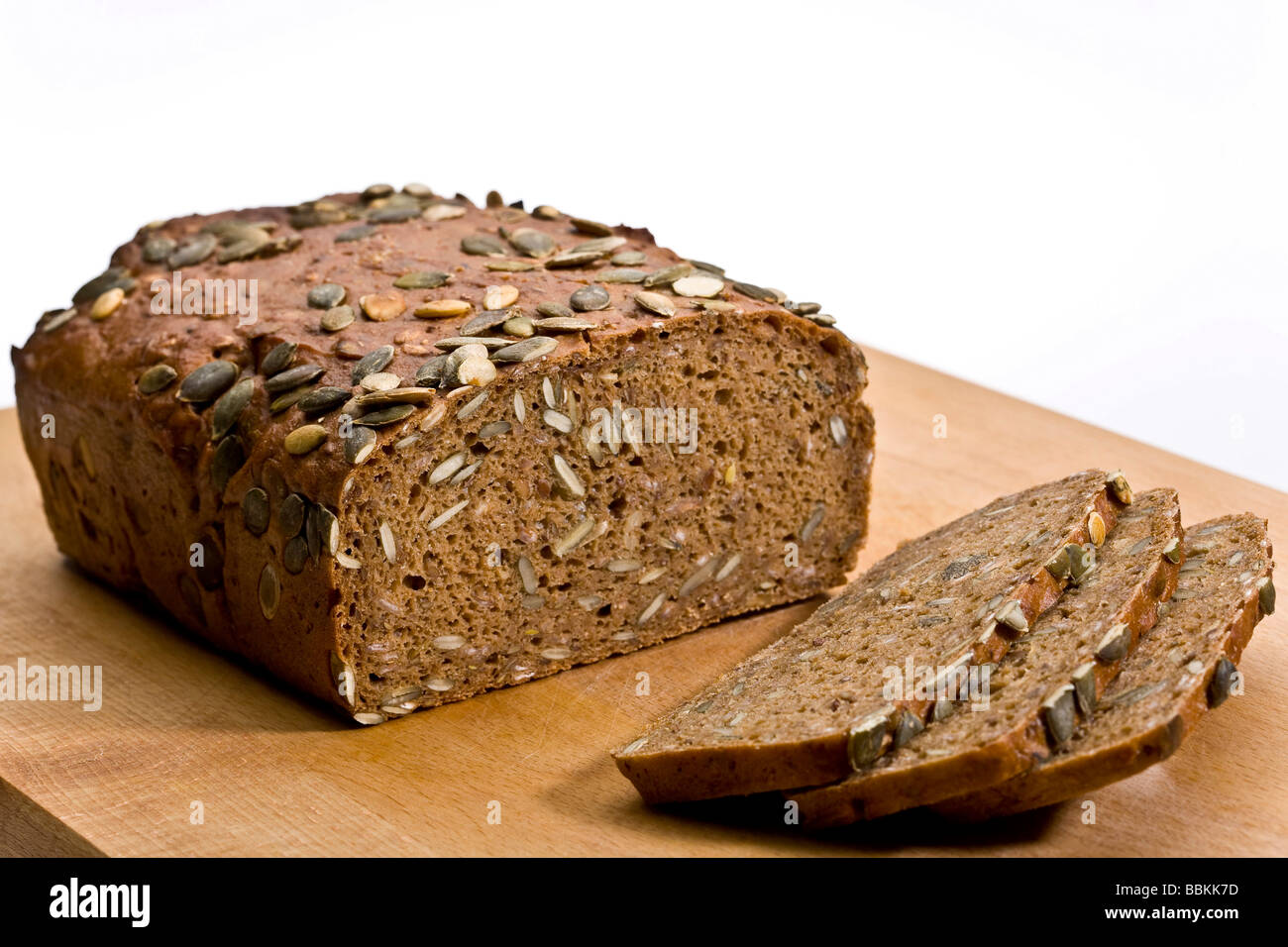 Pane di segale con semi di zucca Foto Stock