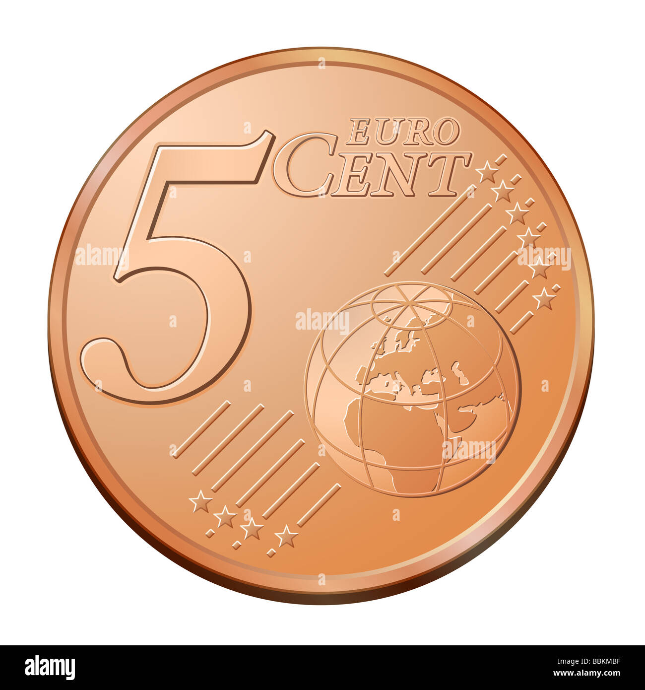 5 cent di euro denaro Foto Stock