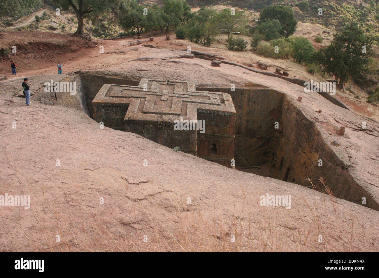 Africa Etiopia Lalibela Rock scavato nella chiesa di Bet Giyorgis St George Foto Stock