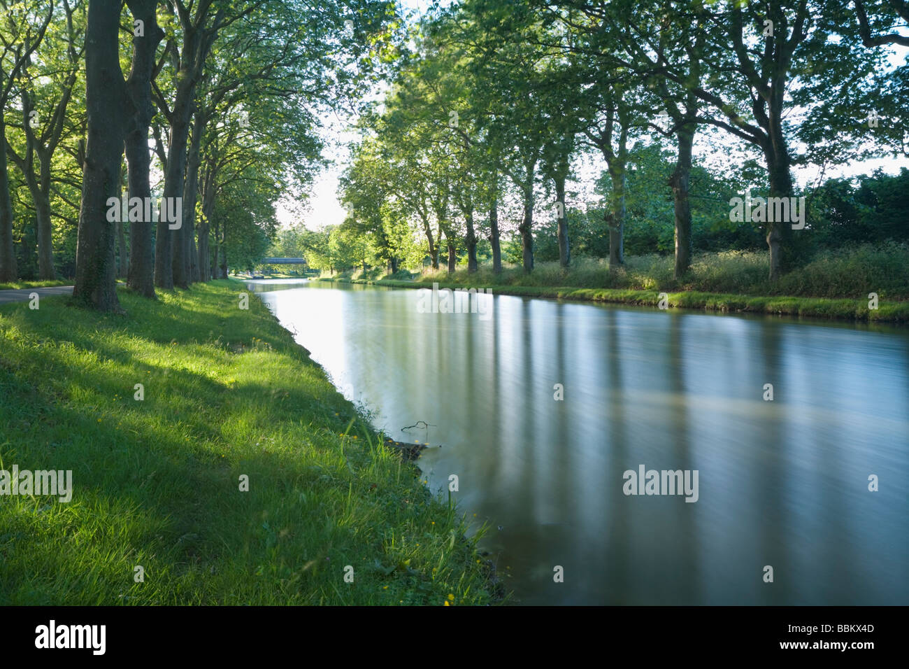 Canal du Midi in Carcassonne. Languedoc Rousillon. Francia Foto Stock