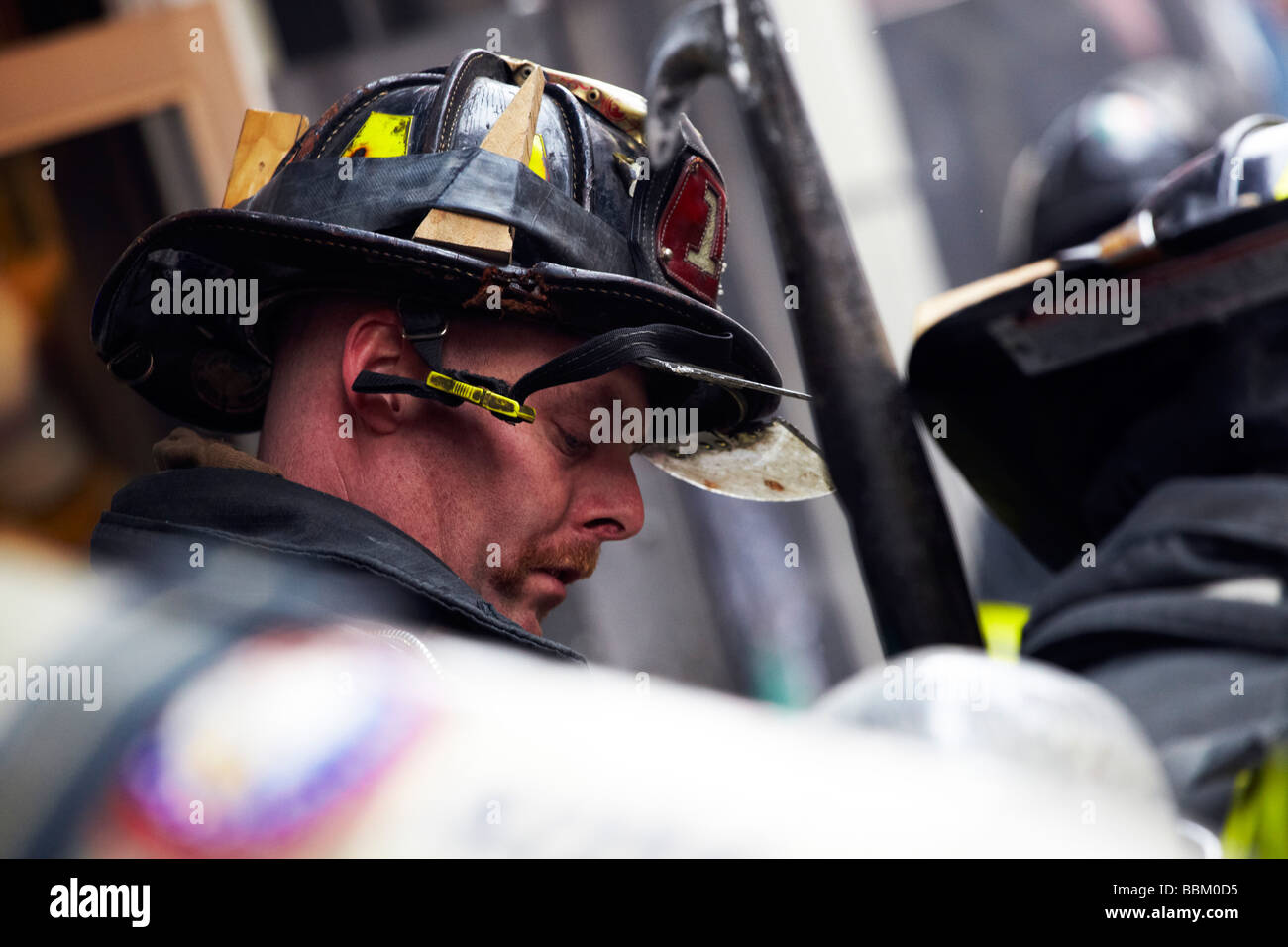 I vigili del fuoco in azione, New York Foto Stock