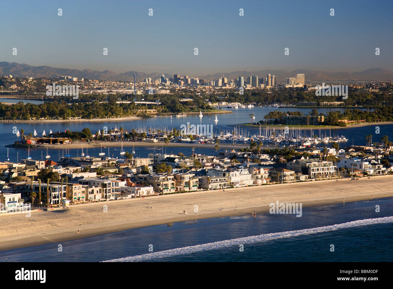 La Mission Beach e Mission Bay di San Diego in California Foto Stock