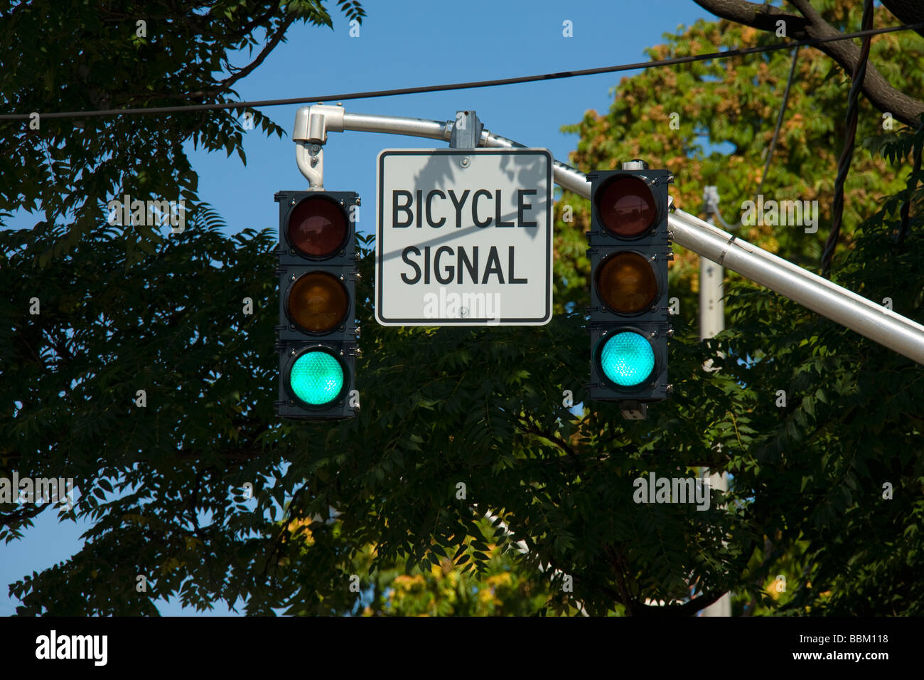Designato bicicletta segnale di traffico, Ontario Foto Stock