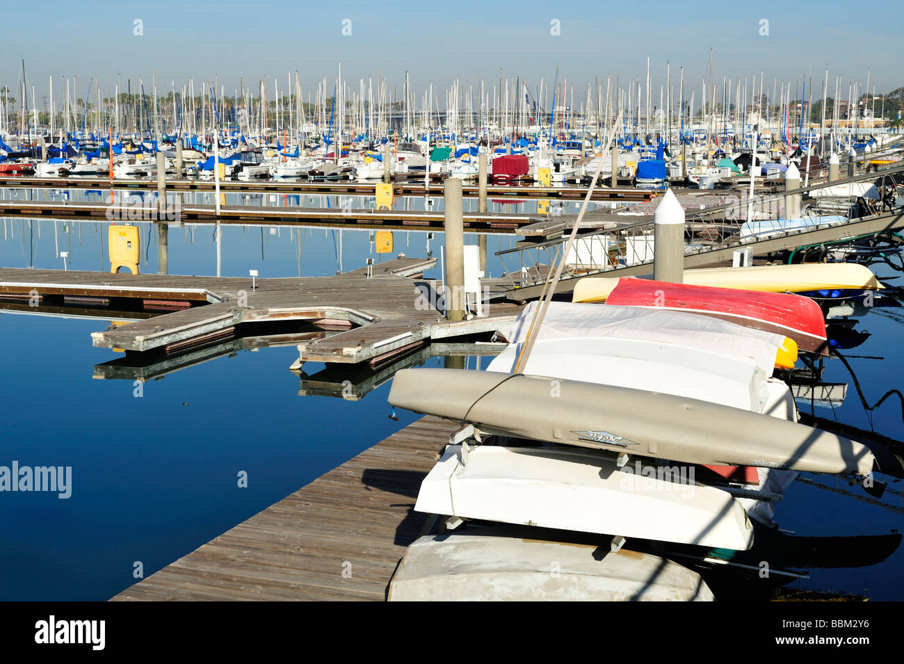 Alamitos Bay Marina Center, Napoli CA Foto Stock