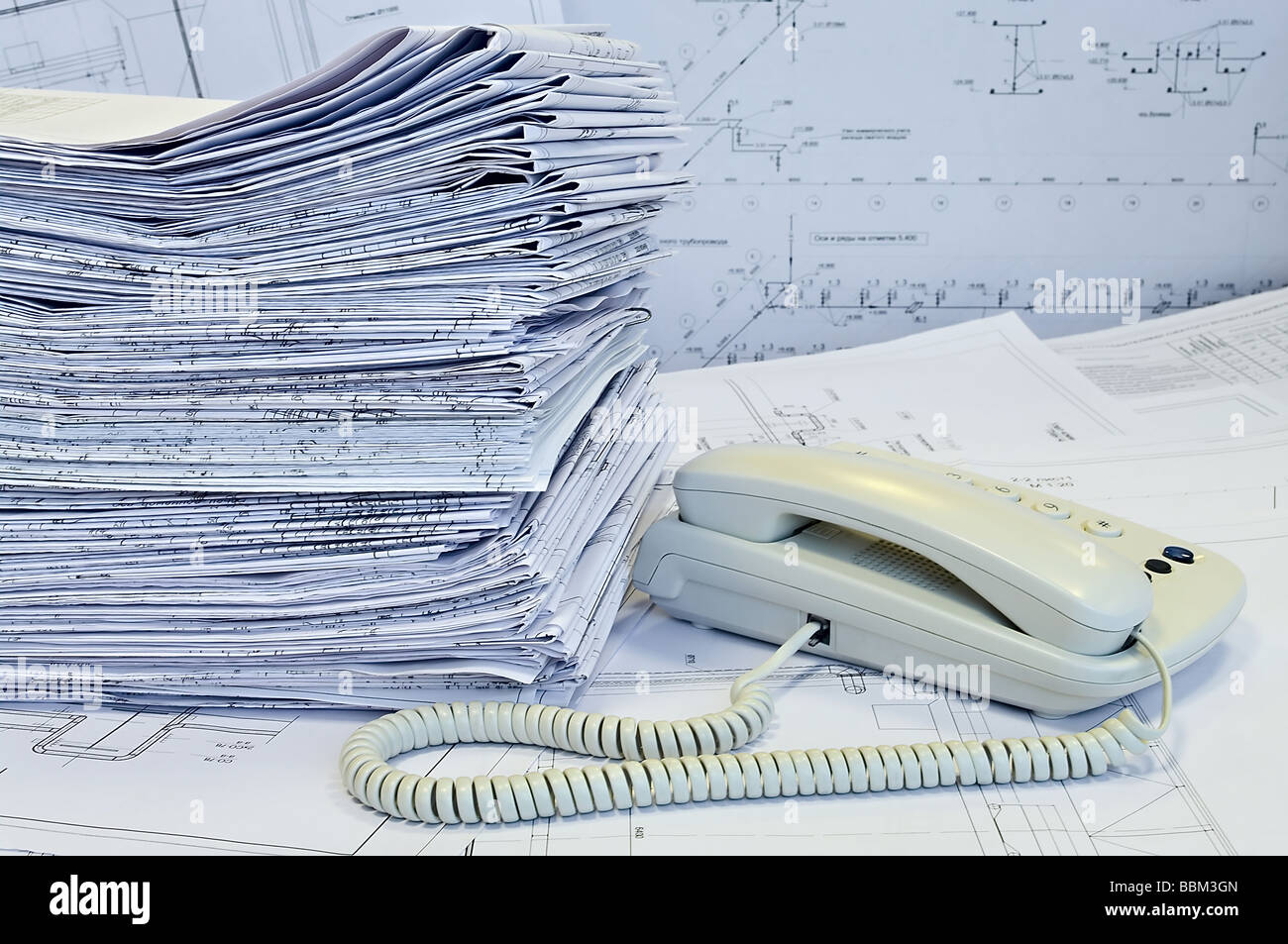 Telefoni e disegni di progetto Foto Stock