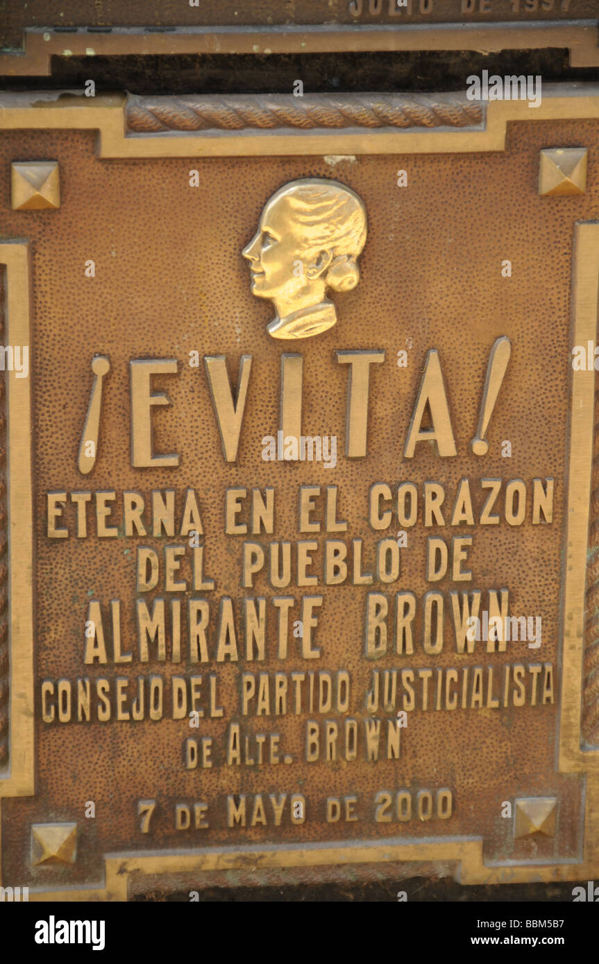 María Eva Duarte de Perón, la Recoleta Cemetery, Buenos Aires, Argentina Foto Stock