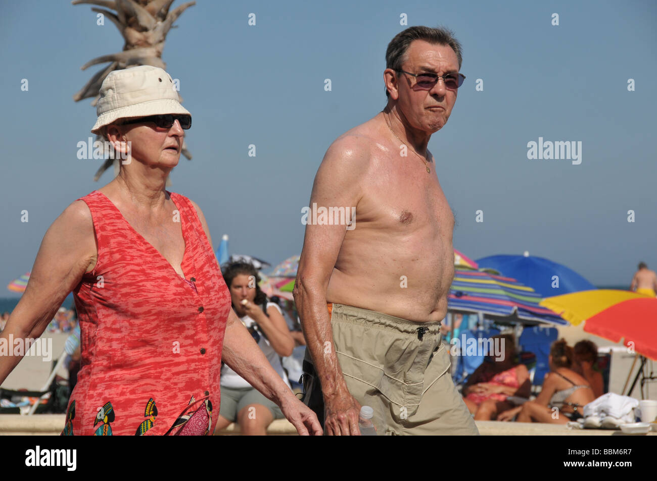 Coppia matura Hollywood Beach, Florida USA. Foto Stock