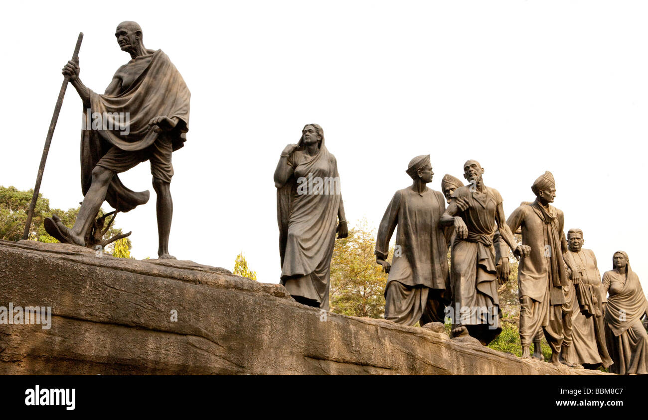 Statua in bronzo del Mahatma Gandhi New Delhi India Foto Stock