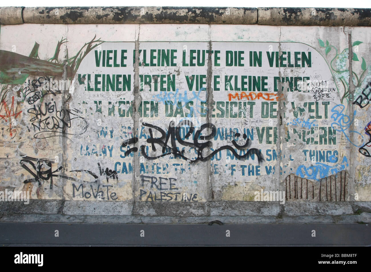 La East Side Gallery, i resti del muro di Berlino, Berlino, Germania Foto Stock