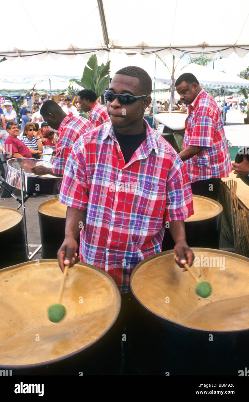 Tamburo di acciaio musica tropico Giamaica cultura tradizione travel Foto Stock