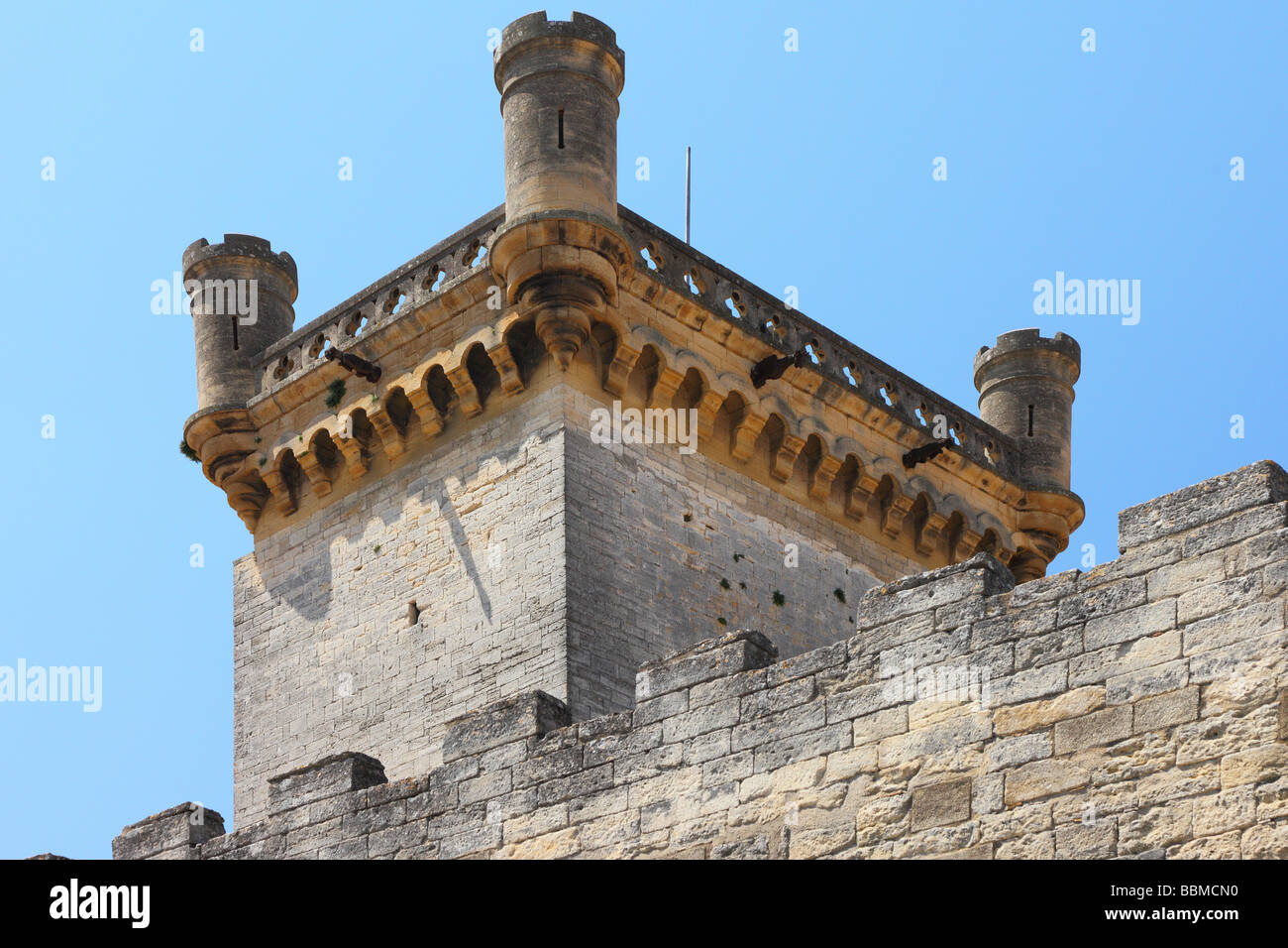 Torre del castello di Uzes Languedoc-Roussillon Francia Foto Stock