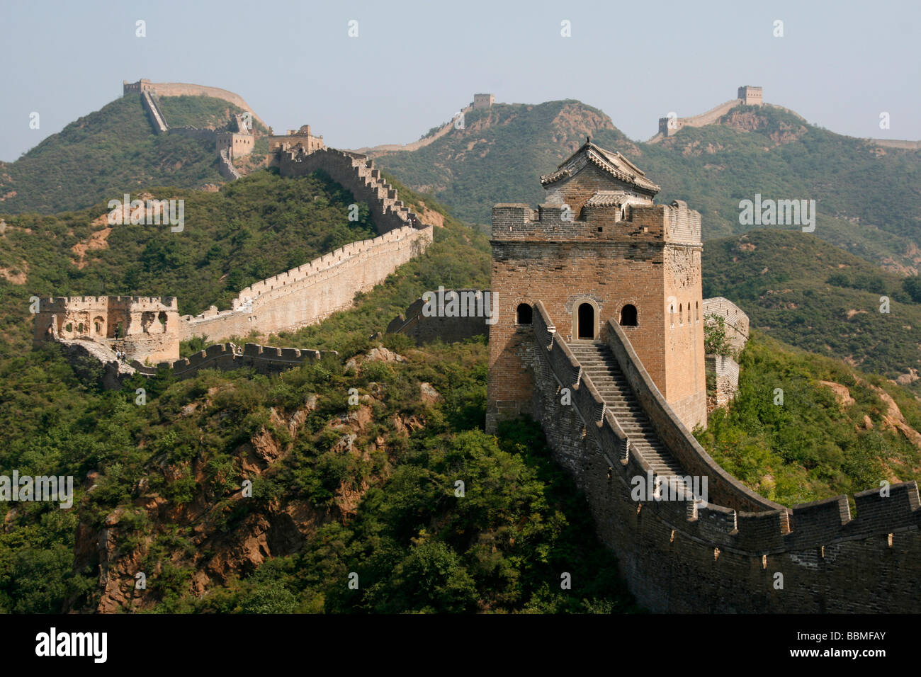 La Cina, il grande muro. Simatai, una sezione della Grande Muraglia si trova nel nord della contea di Miyun, 120 km a nord est di Pechino. Foto Stock