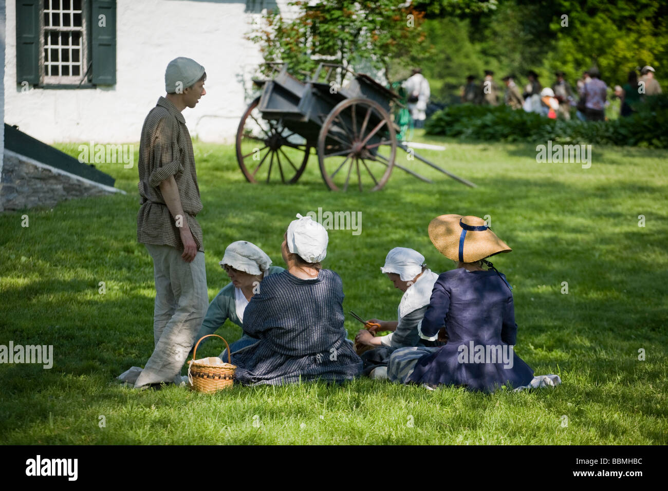 Il francese e la guerra di indiano rievocazione storica in Fattoria Mabee Rotterdam Junction New York Mohawk Valley Schenectady County New York Foto Stock