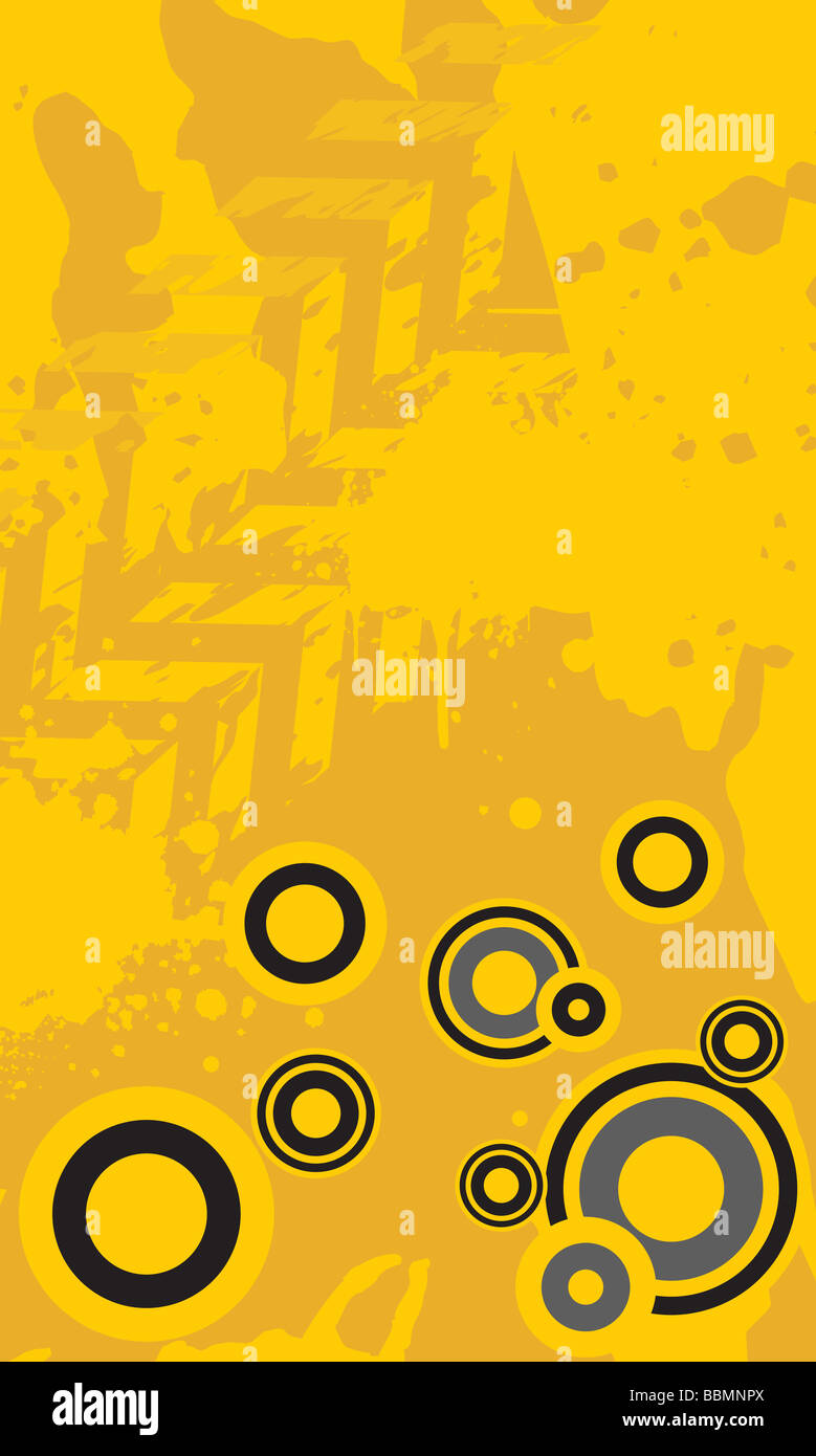 Abstract graphic design illustrazione sfondo giallo Foto Stock