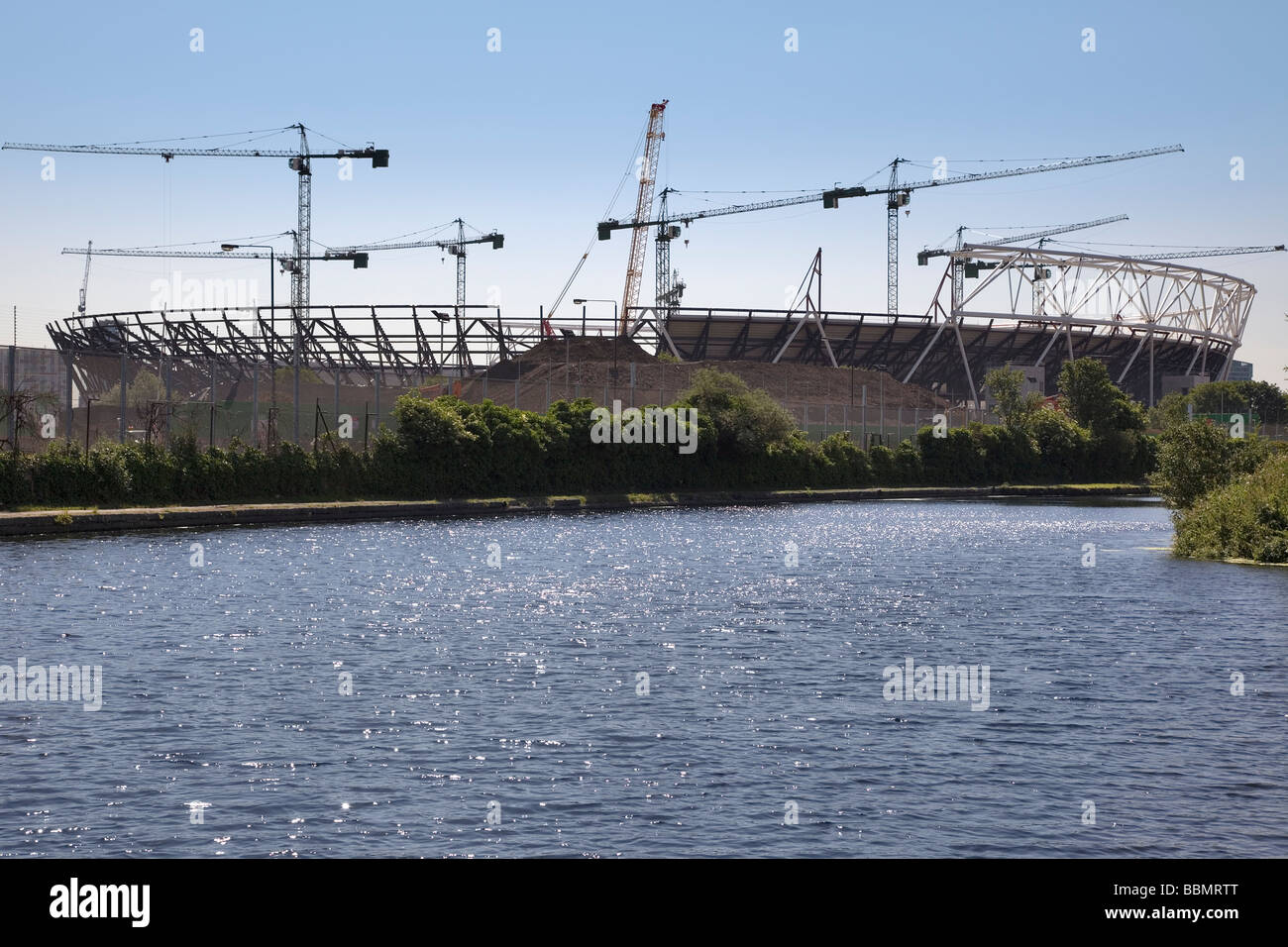 Il 2012 Olympic Stadium in costruzione a Stratford, Londra, giugno 2009 Foto Stock