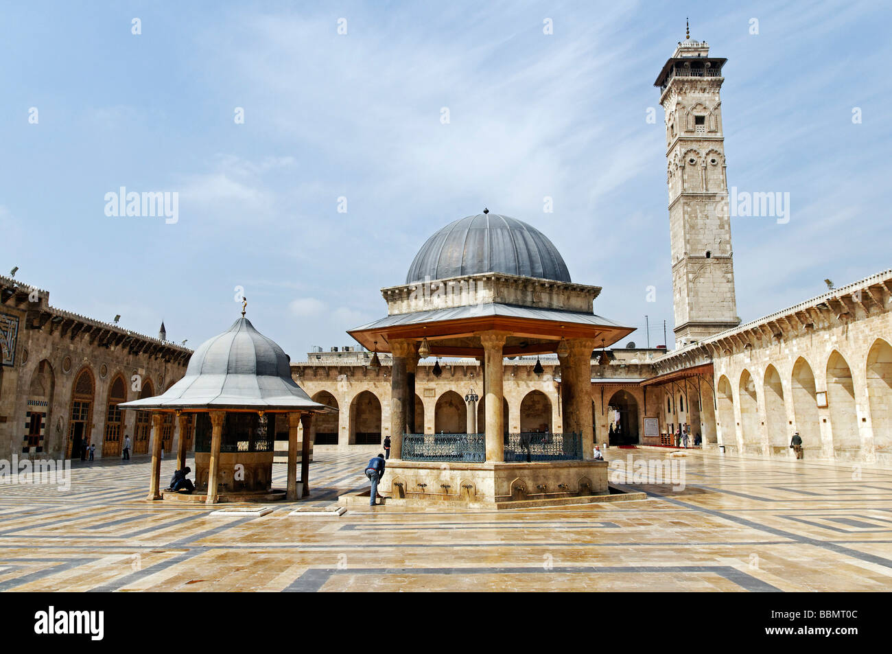 La Moschea Umayyad, Grande moschea nel centro storico di Aleppo, Siria, Medio Oriente e Asia Foto Stock