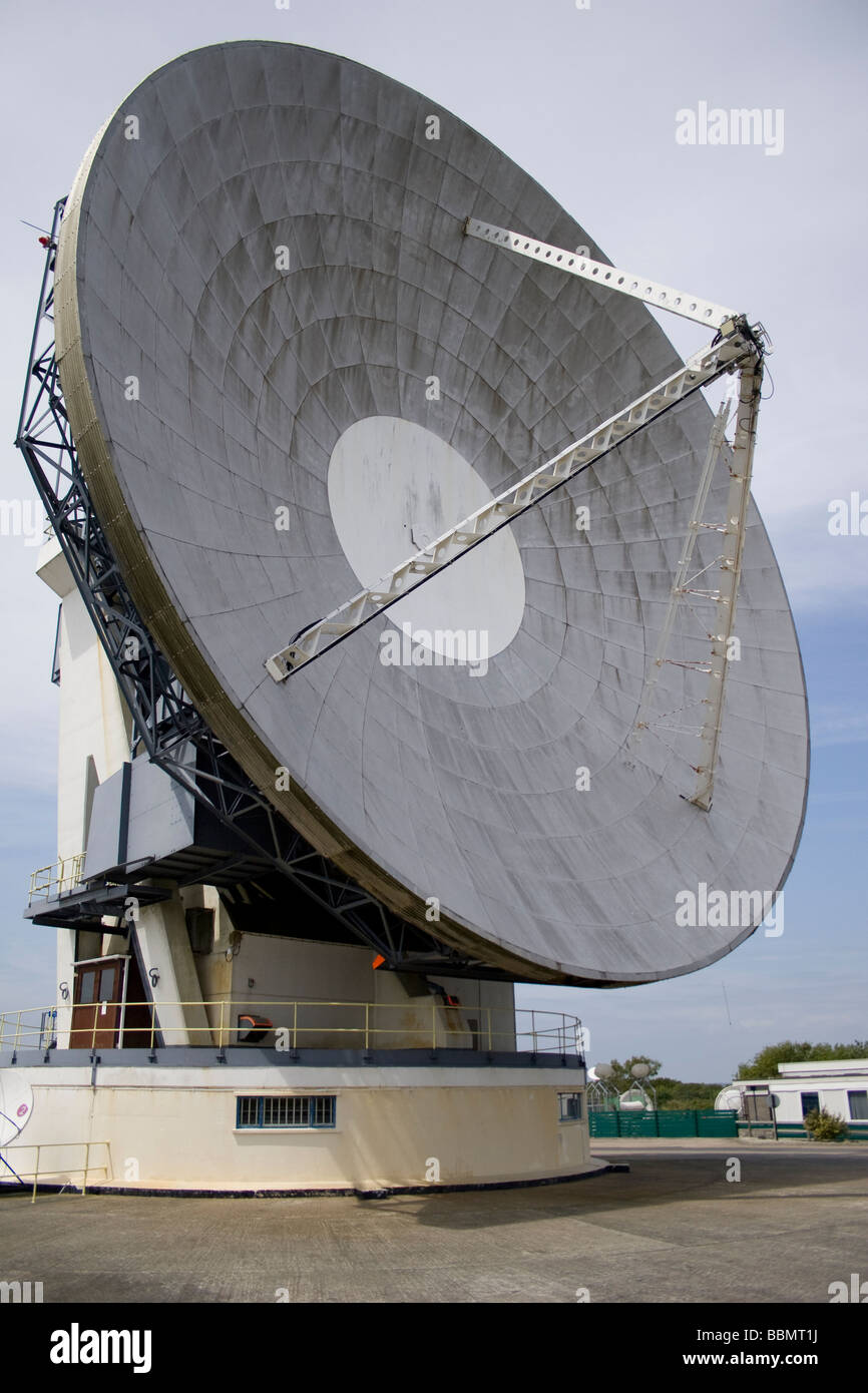 Parabola satellitare a Goonhilly in groppa la stazione di terra, Cornwall Foto Stock