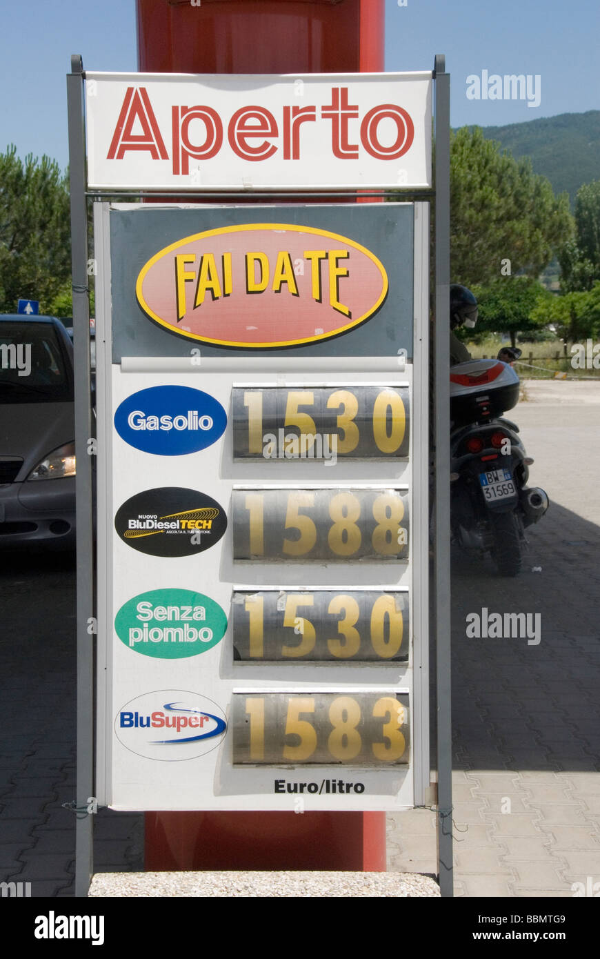 I prezzi della benzina al loro massimo in estate 2008 Foto Stock