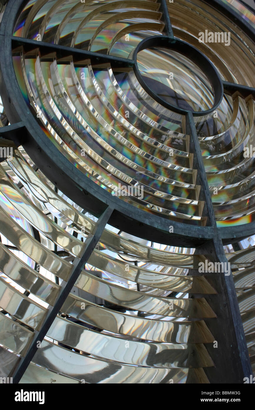 Close up 1000 watt lampadina a Gibbs Hill Lighthouse Bermuda il più antico ghisa faro nel mondo Foto Stock
