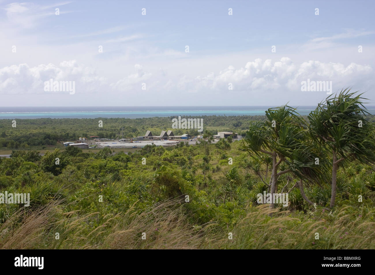 Il paesaggio dell'isola di Yap, Micronesia, in vista dell'aeroporto Foto Stock