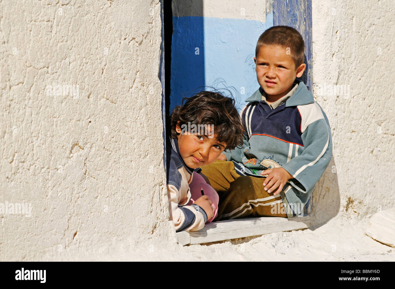 I bambini nella Siria settentrionale, Siria, Asia Foto Stock