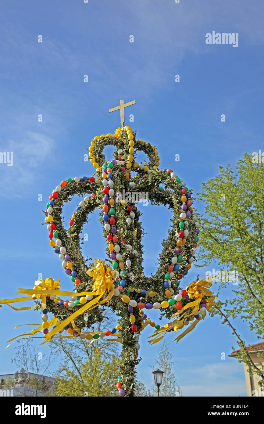 Uovo di Pasqua corona in Baviera Germania Europa Foto Stock