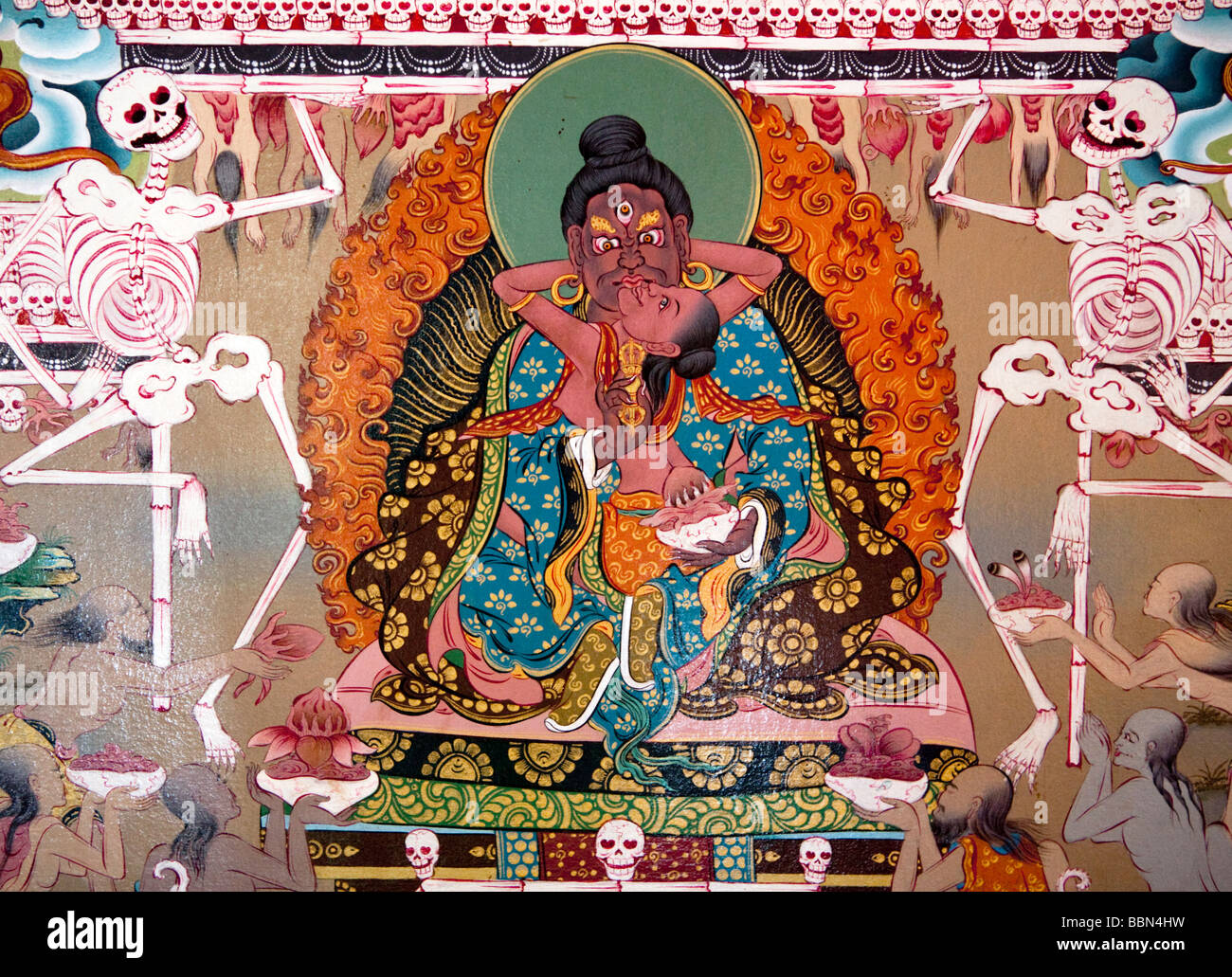 Il Buddha con la Consorte Namdroling Monastero Coorg Karnataka India Foto Stock