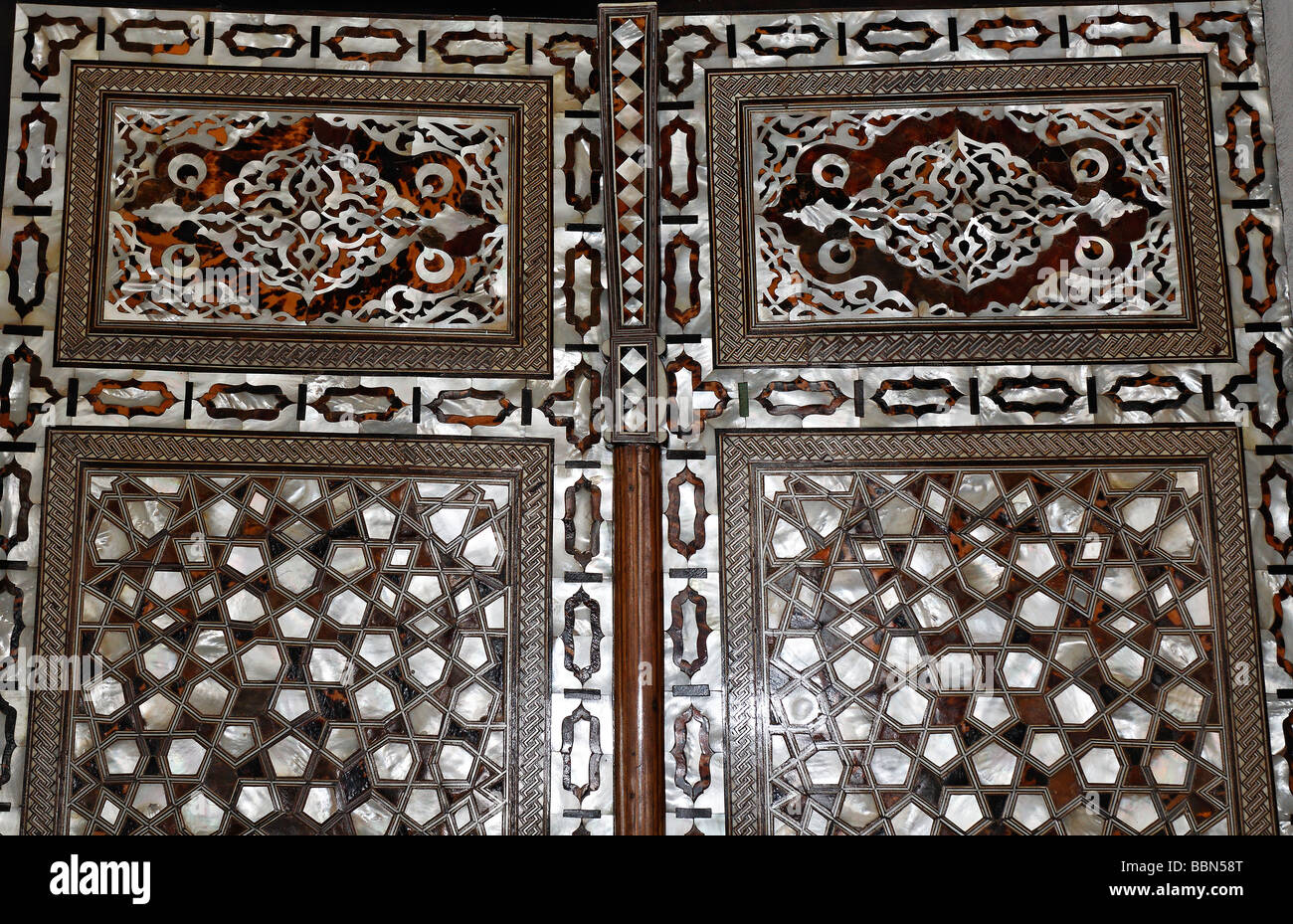 Ornati in madreperla intarsi, dettaglio, Baghdad Pavilion di Murad IV, il palazzo di Topkapi, Sarayburnu, Istanbul, Turchia Foto Stock