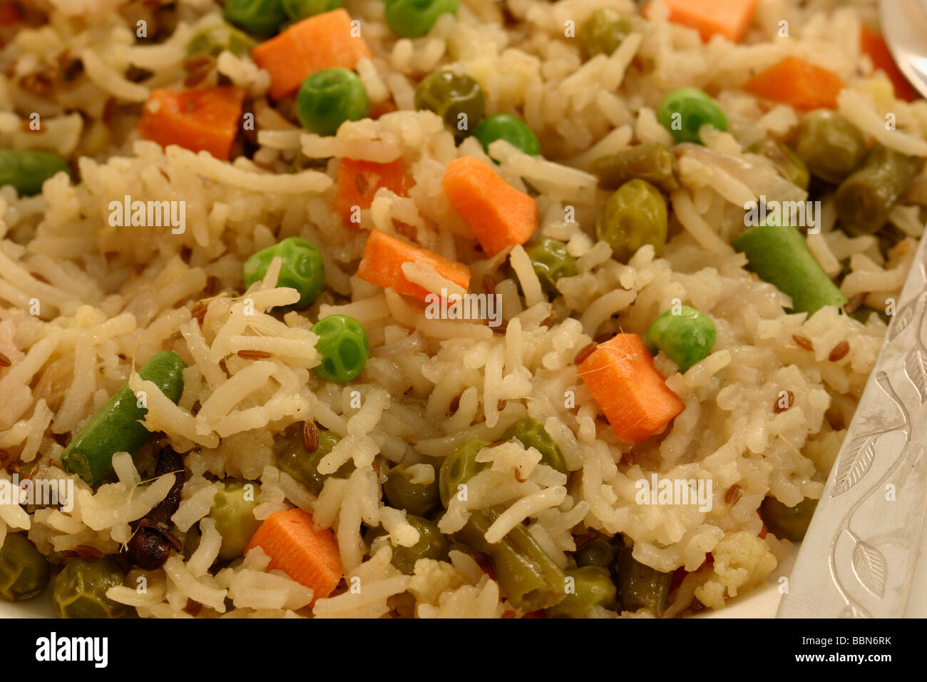 Biryani vegetale è un popolare di veg indiano piatto fatto con verdure e riso Basmati Foto Stock