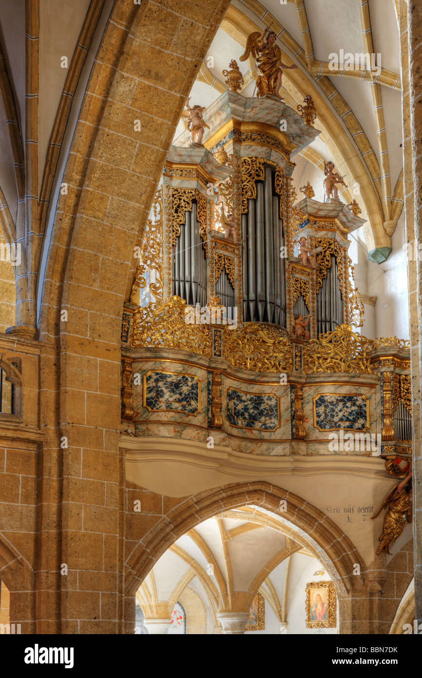 Organo della chiesa di pellegrinaggio Maria Saal, Carinzia, Austria, Europa Foto Stock