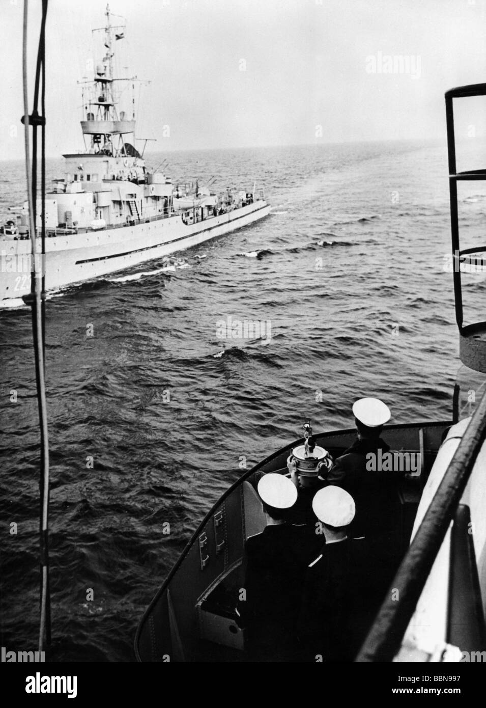 Militare, Germania dell'Est, Marina Del Popolo Nazionale, mneswaepers durante l'esercizio nel Mar Baltico, 1966, Foto Stock