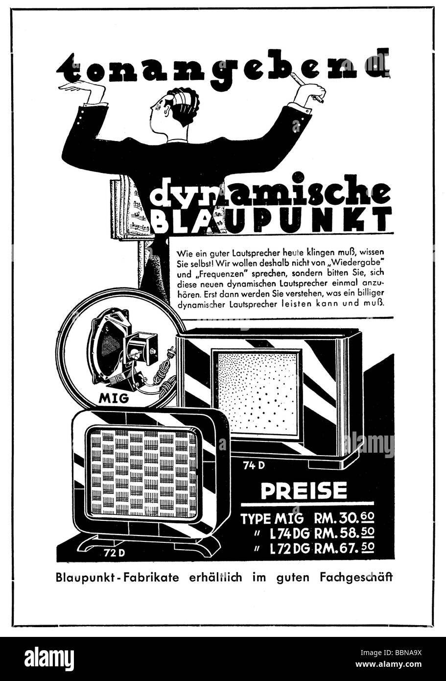 Pubblicità, radio, Blaupunkt, pubblicità, 'Atlantis', maggio 1932, , Foto Stock
