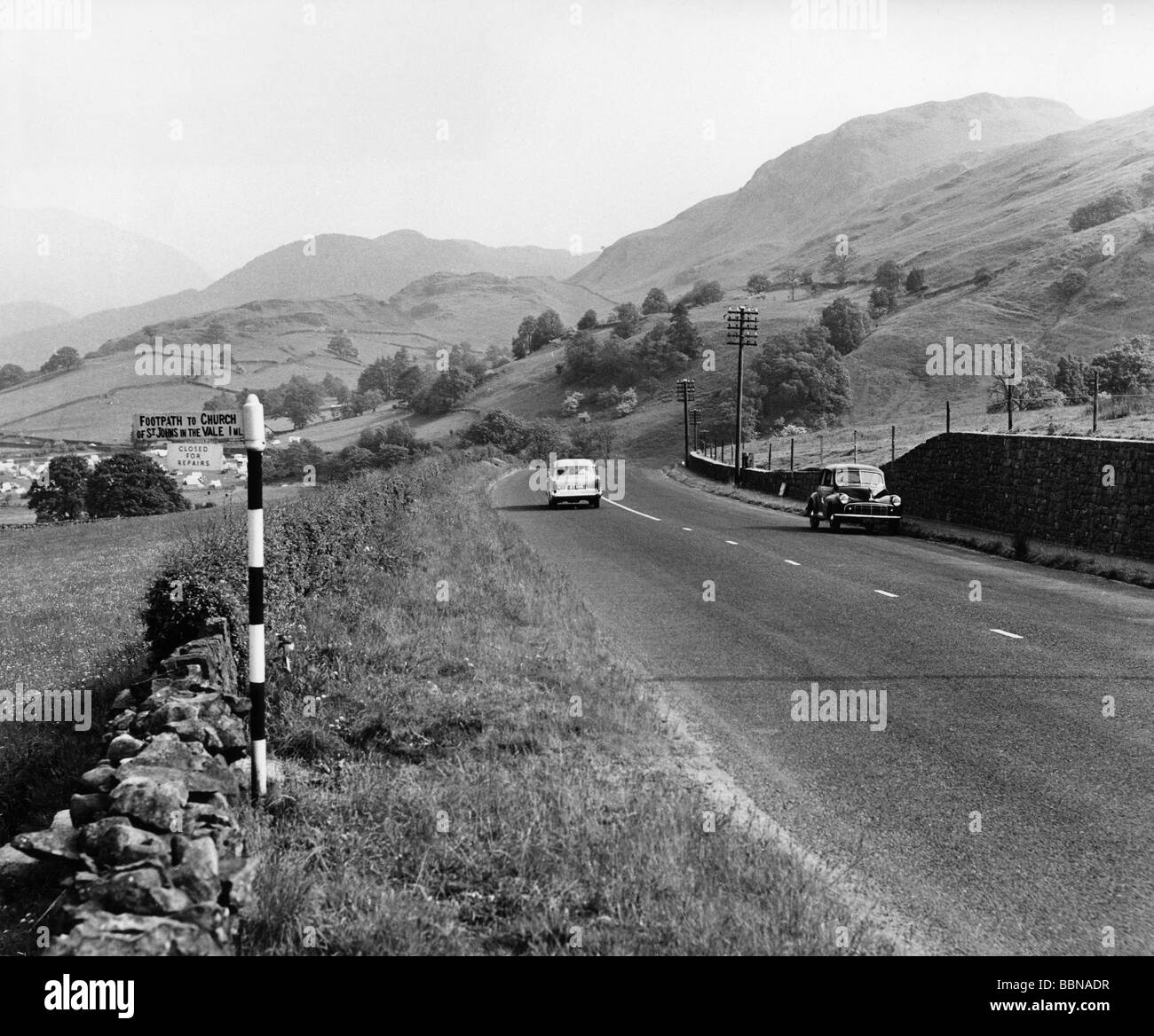 Geografia / viaggio, Gran Bretagna, paesaggi, Inghilterra, Westmorland, strada di campagna vicino Kendal, 1960s, Foto Stock