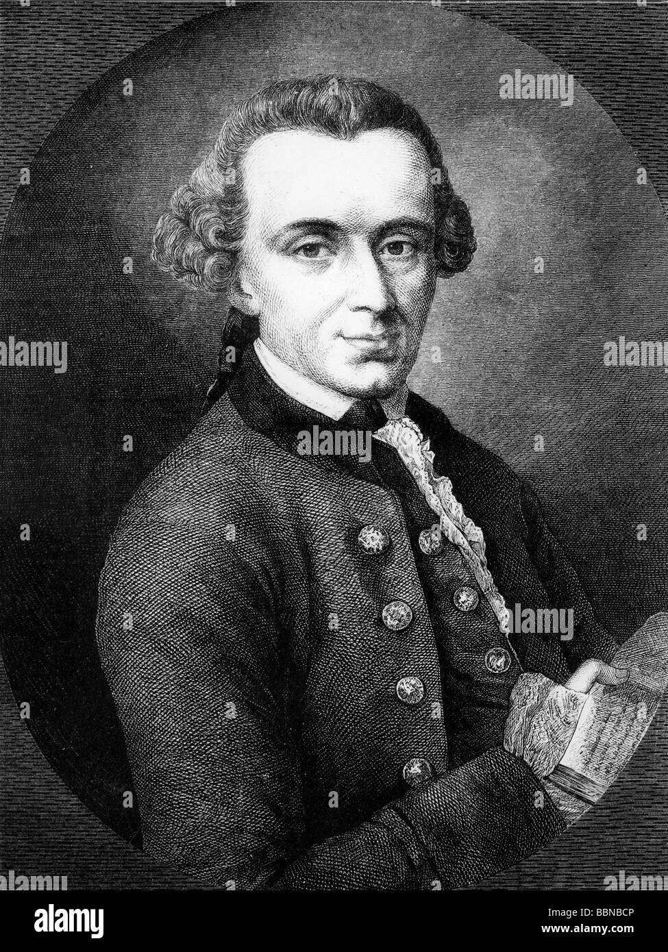 Kant, Immanuel, 22.4.1724 - 12.2.1804, filosofo tedesco, a mezza lunghezza, dopo la pittura di Becker, circa 1768, incisione in legno di Adolf Neumann, 19th dentury, Foto Stock