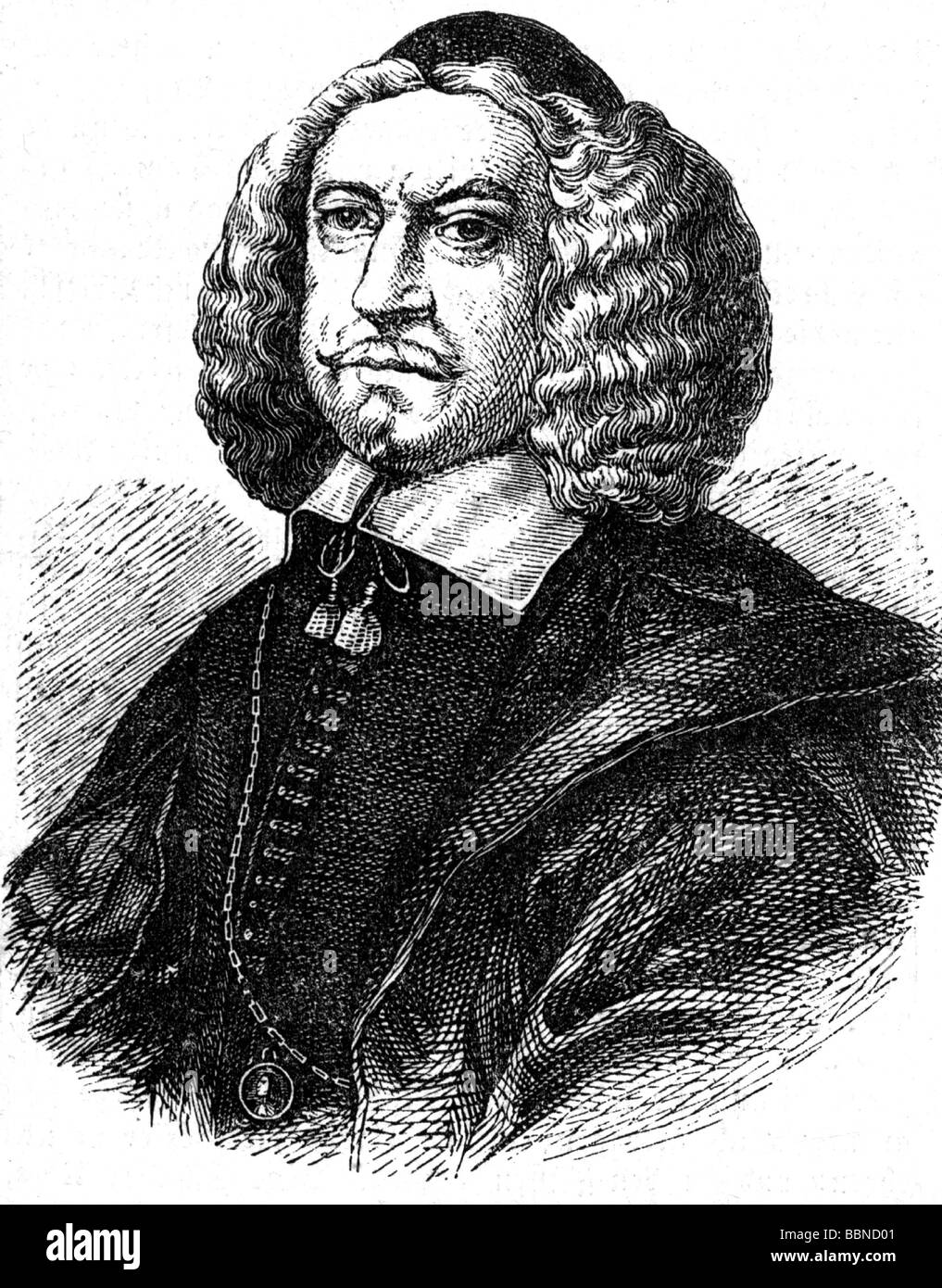 Olearius, Adam, 16.8.1599 - 26.2.1671, autore tedesco / scrittore, ritratto, incisione su legno, secolo XIX, dopo immagine contemporanea, Foto Stock