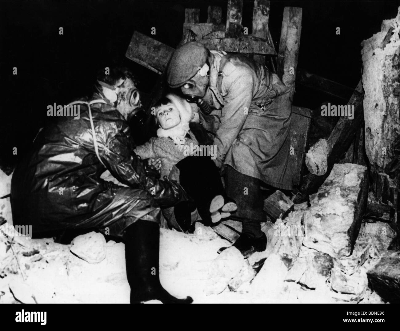 Eventi, Seconda guerra mondiale / seconda guerra mondiale, Gran Bretagna, eventi, un realistico Air-raid trapano a Londra, circa 1939, Foto Stock