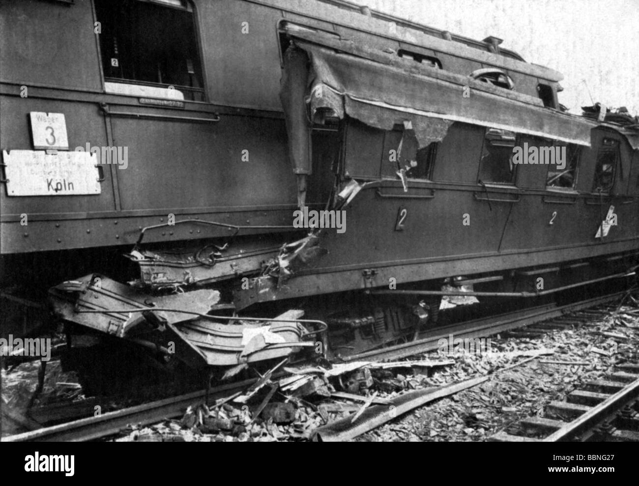Trasporti / trasporto, ferrovia, incidenti, Germania, tentativo di rapina a Leiferde, 19.8.1926, Foto Stock