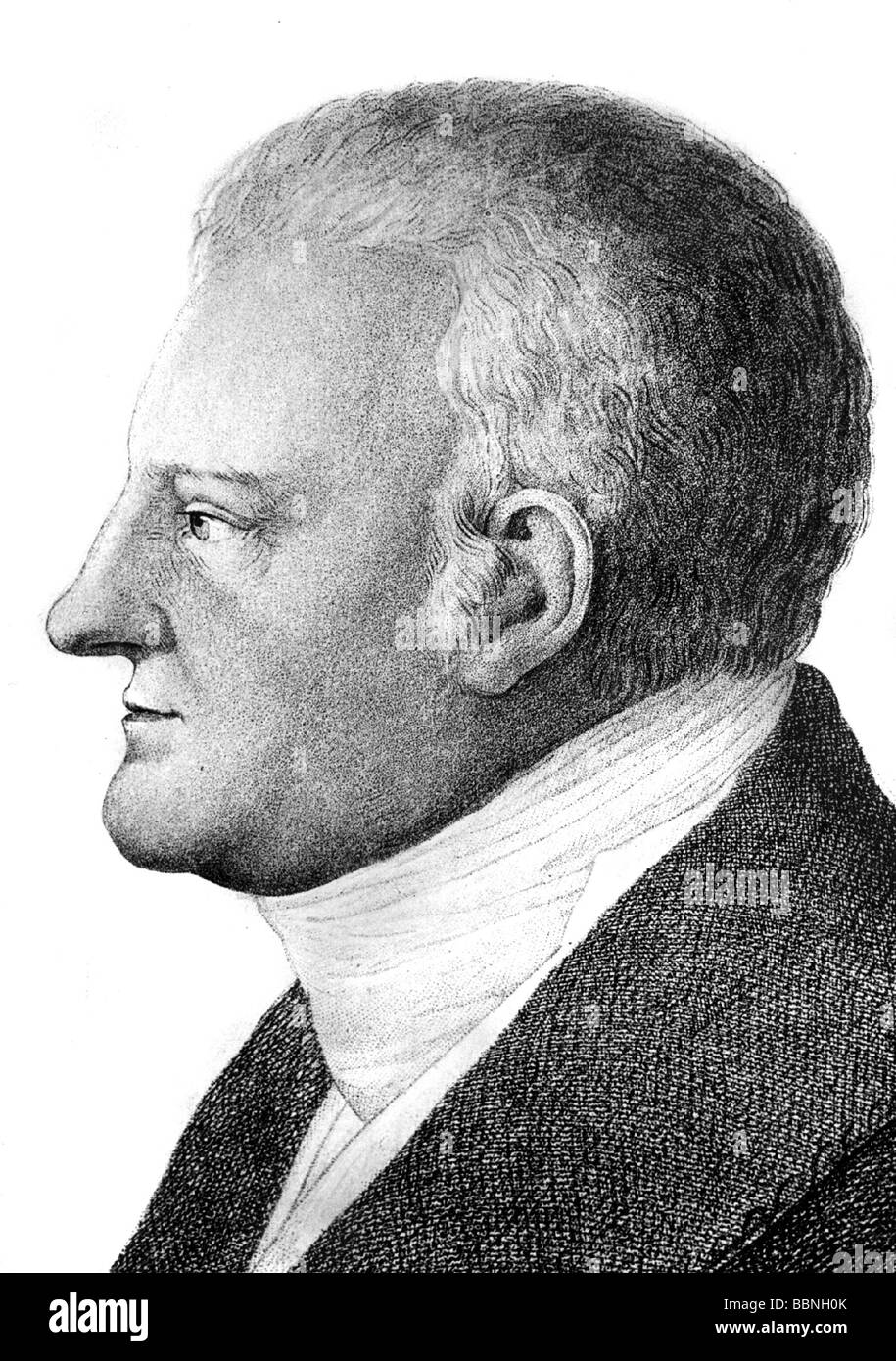 Charles Augustus, 3.9.1757 - 14.6.1828, il Gran Duca di Sassonia-Weimar-Eisenach 1815 - 1828, ritratto, vista laterale, incisione in acciaio da Christian Mueller dopo la verniciatura da Ferdinand Jagemann, secolo XIX, artista del diritto d'autore non deve essere cancellata Foto Stock