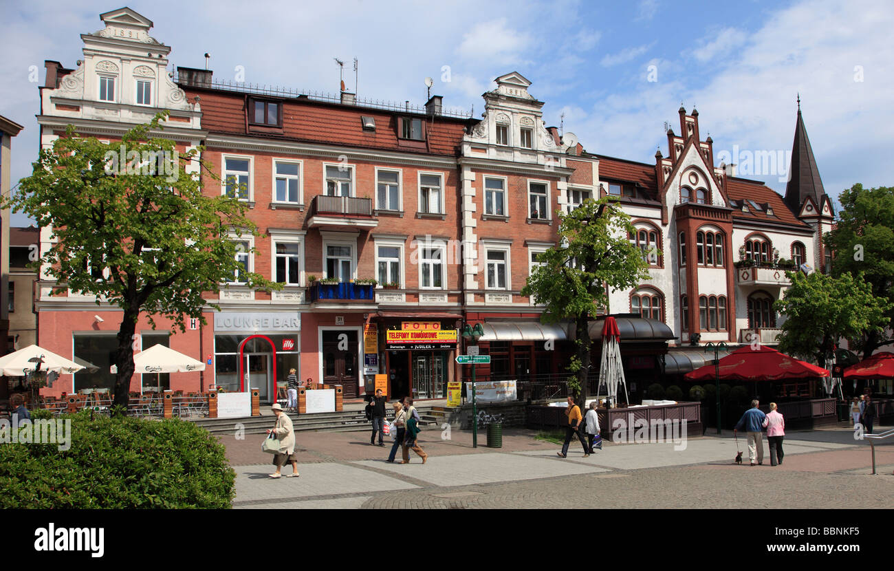 La Polonia Pomerania Sopot Bohaterow Monte Cassino Street Foto Stock