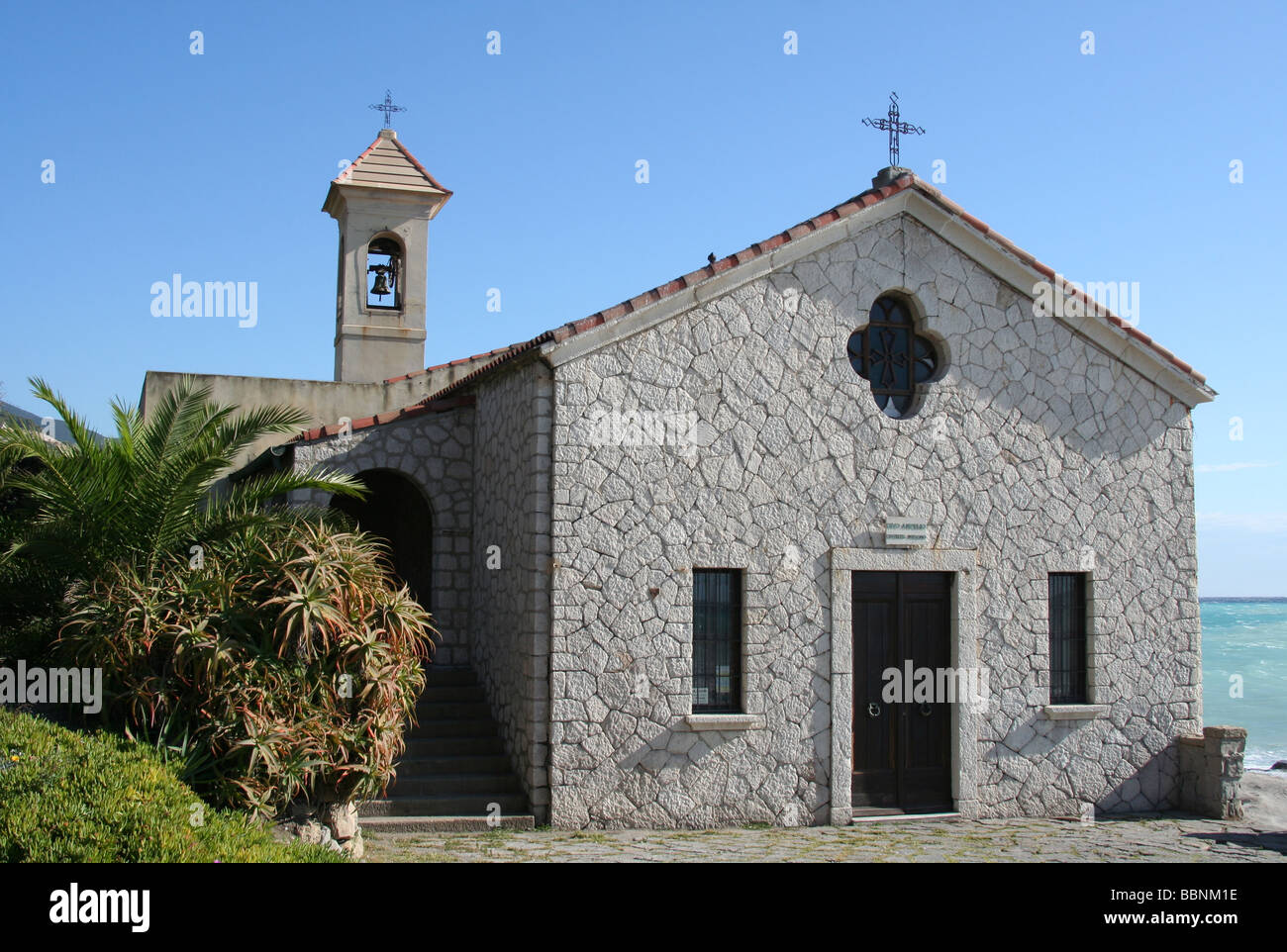 Geografia / viaggi, Italia, Liguria, Bordighera, chiese, Cappella San Ampelio, vista esterna, Additional-Rights-Clearance-Info-Not-Available Foto Stock