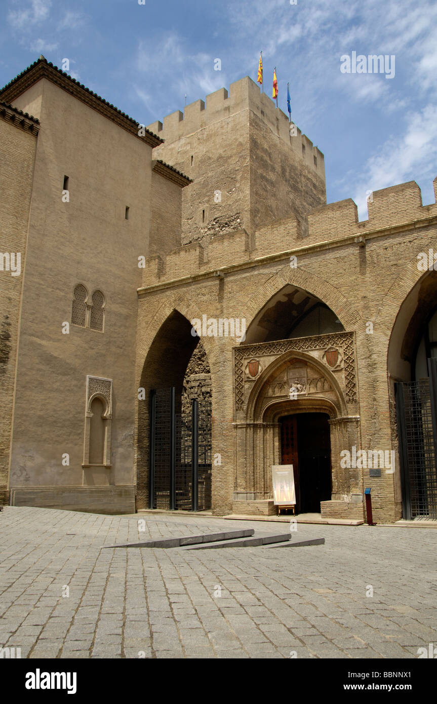 Palazzo del Castillo de la Aljafería. Saragozza. Spagna Foto Stock