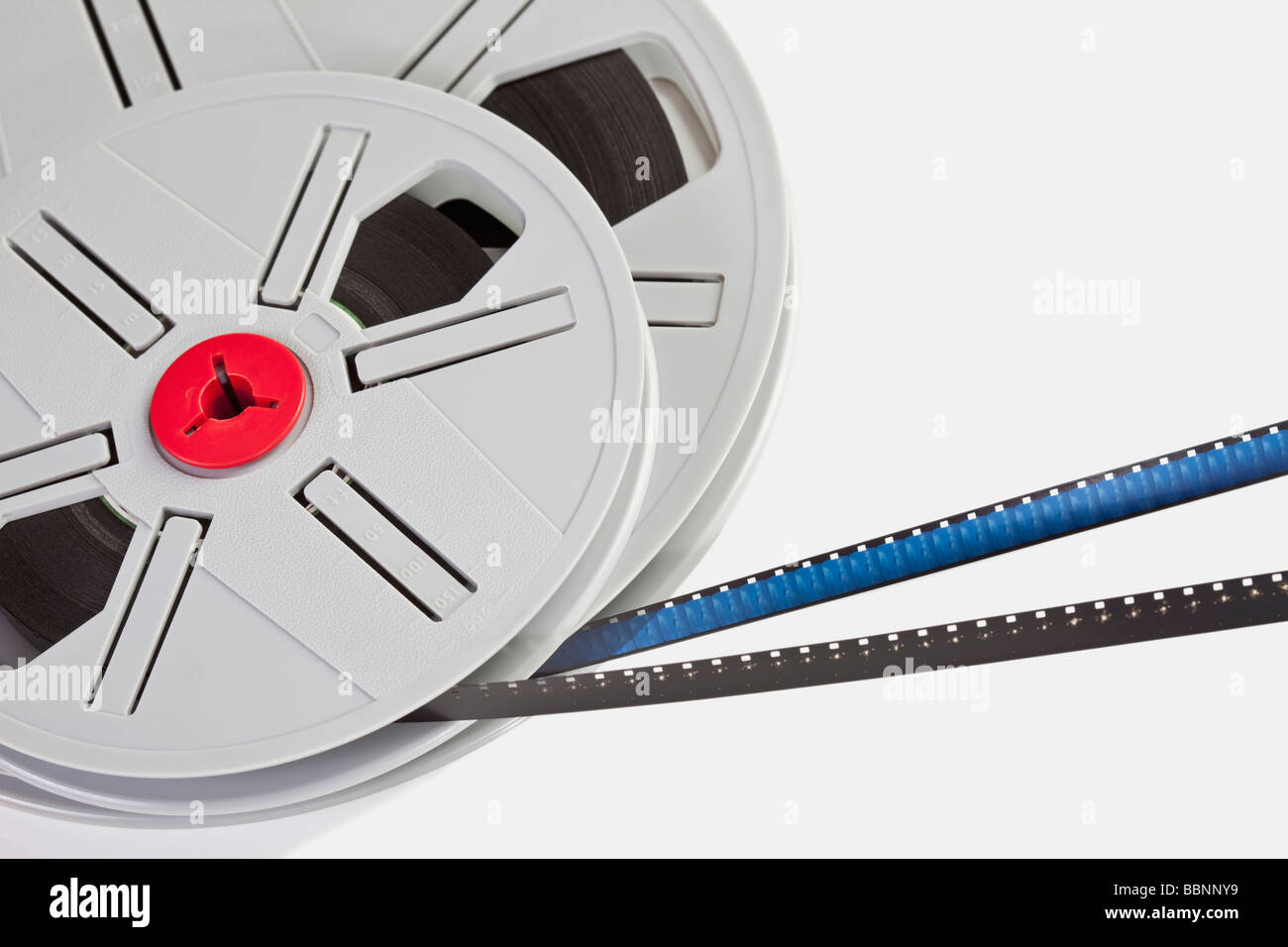 Bobine di pellicola, vista in elevazione Foto Stock